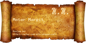 Meter Margit névjegykártya